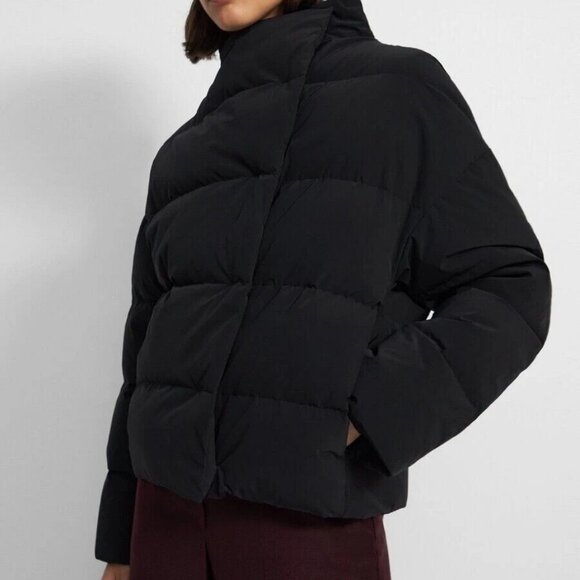 THEORY Jackets & Blazers - NWT Womens Theory Black Offset Renew Poly 2 Down Puffer Jacket M
